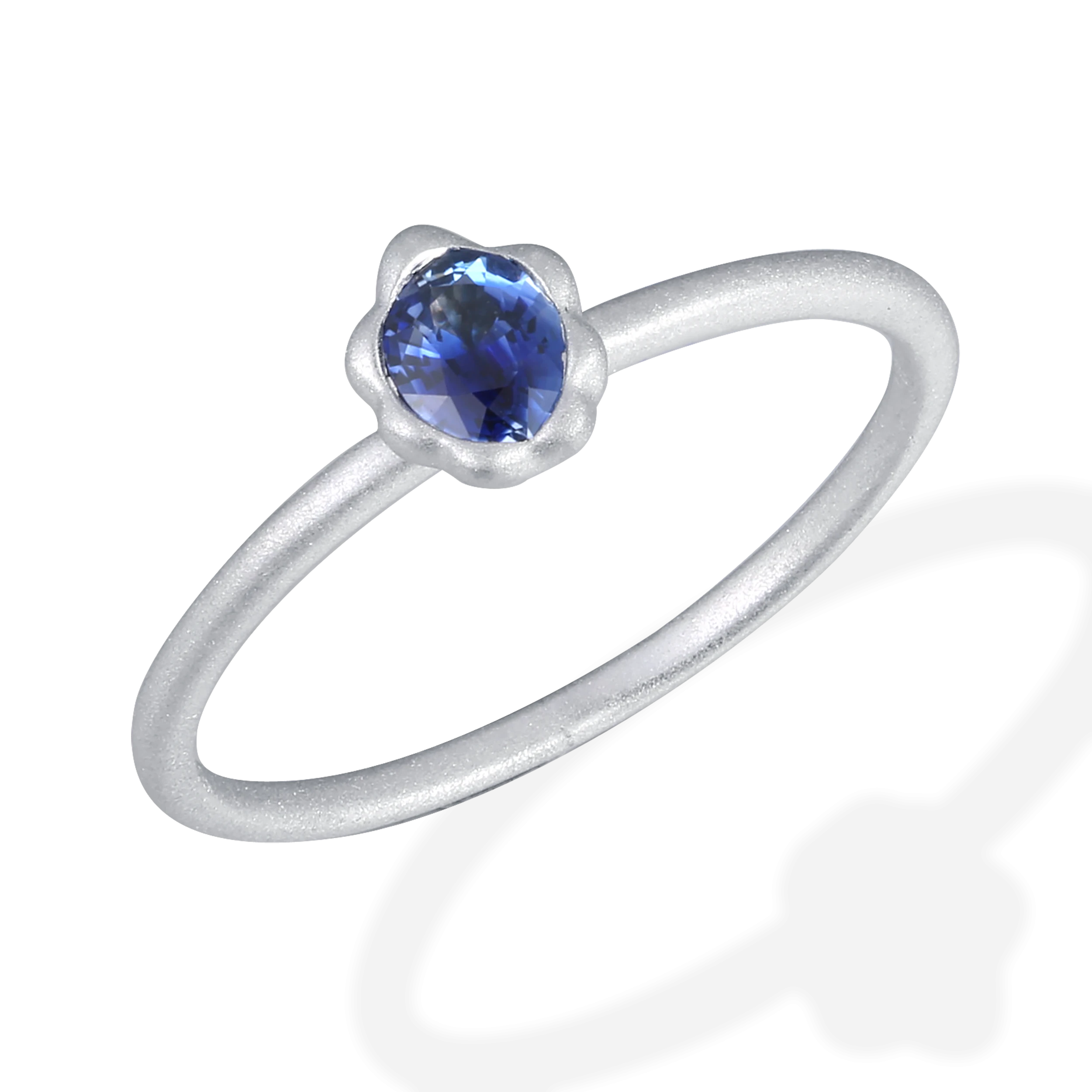 Melted gold blue sapphire ring